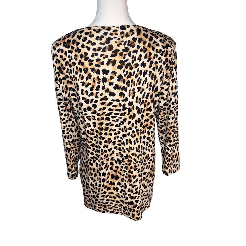 Aerosmith Classy Leopard Print Rock Band Shirt Gold Chain Collar Ladies M - Picture 3 of 6
